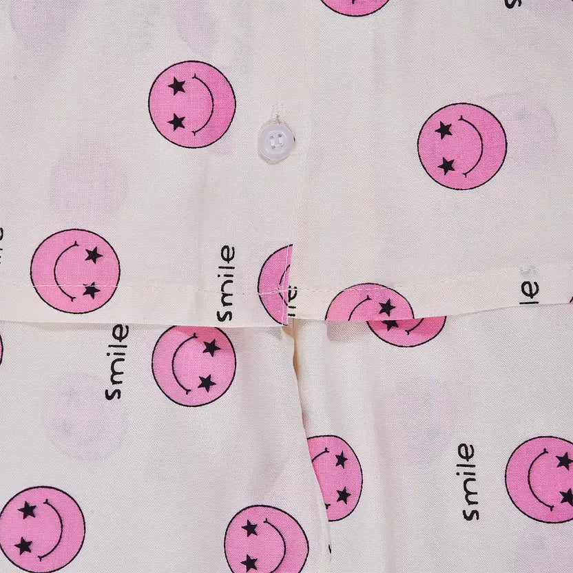 Girls Printed Cotton Blend Kids Nightwear ND21pnk
