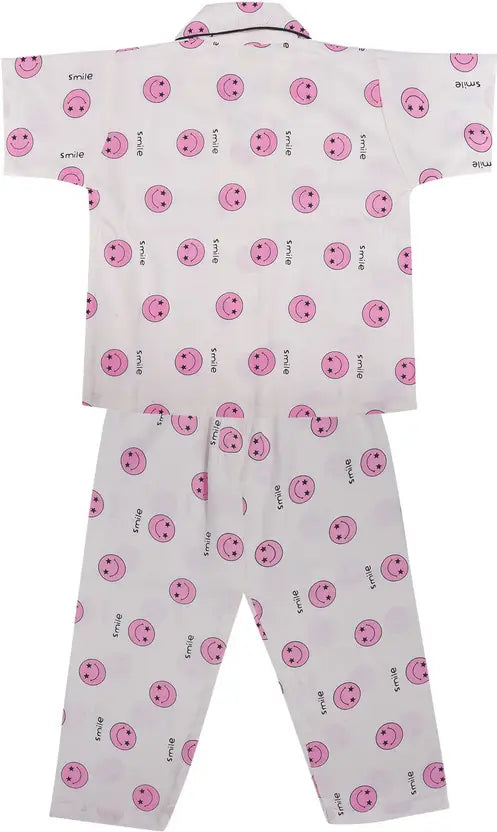 Girls Printed Cotton Blend Kids Nightwear ND21pnk