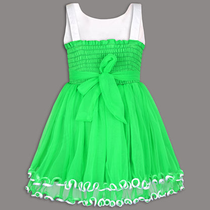 Girls Floral Applique Tricolor Republic Day Special Dress