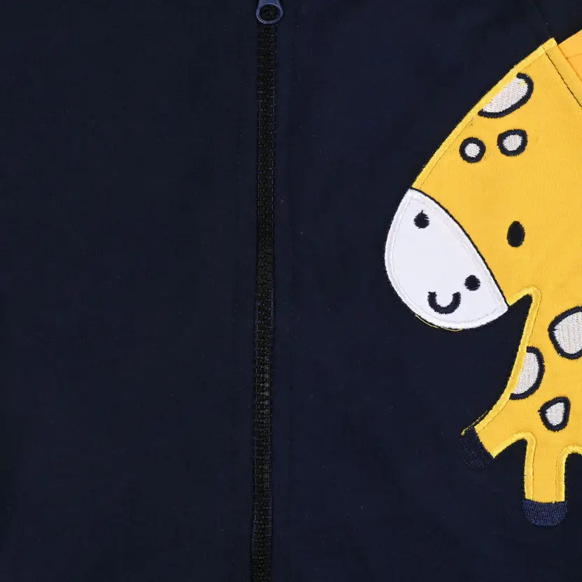 Unisex Cotton Blend Full Sleeve Hooded Sweatshirt with Giraffe Design T303sb