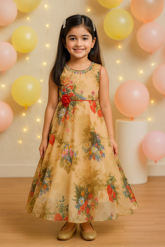 Wish Karo Girls Long Gown Dress-(LF194y) - Wish Karo - photo 1