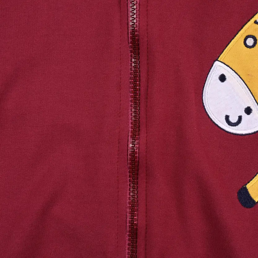 Unisex Cotton Blend Full Sleeve Hooded Sweatshirt with Giraffe Design T303sb