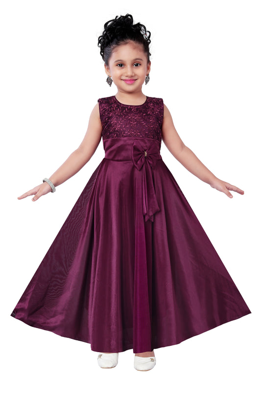 Women Partywear Long Dress Gown DN - (LF138)-ppl - Wish Karo - photo 2