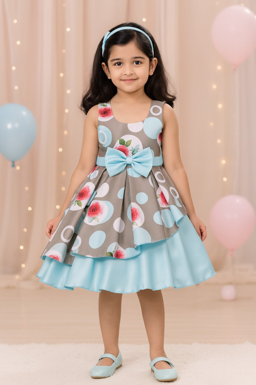 Baby Girls Frock Dress-fe2803blu - Wish Karo
