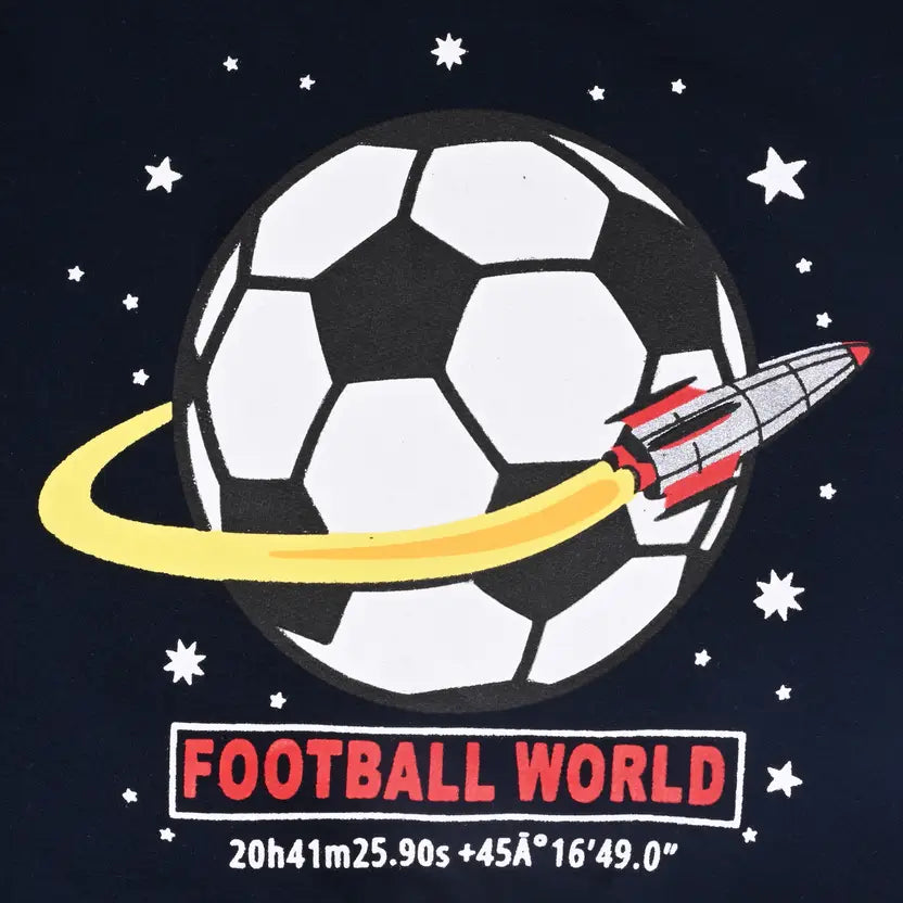 Boys Typography, Printed Cotton Blend Regular T Shirt T309nb
