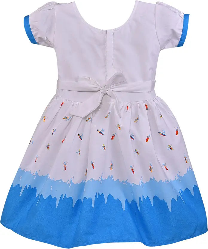 Girls Midi/Knee Length Casual Dress ctn388blu