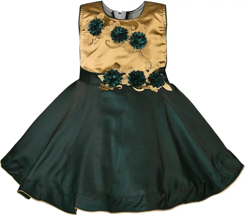 Girls Midi/Knee Length Party Dress fe2757grn