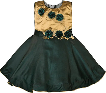 Girls Midi/Knee Length Party Dress fe2757grn