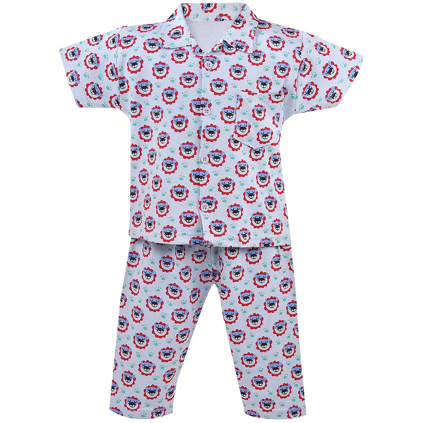 Unisex Printed Top and Bottom Pyjamas Night Dress