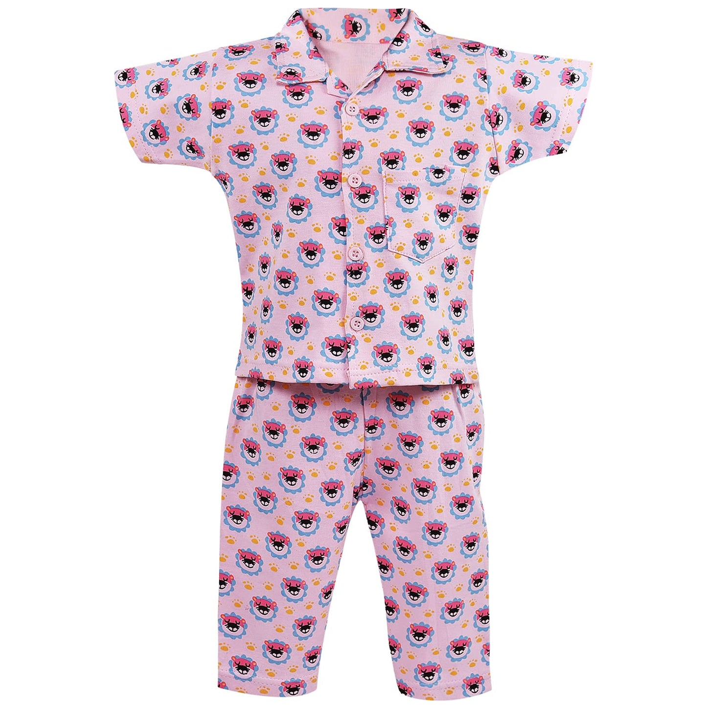 Unisex Printed Top and Bottom Pyjamas Night Dress