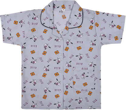 Girls Printed Cotton Blend Kids Nightwear