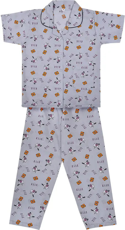 Girls Printed Cotton Blend Kids Nightwear
