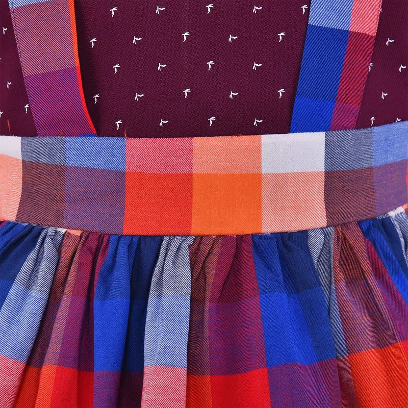 Girls Checkered Cotton Summer Casual Dress