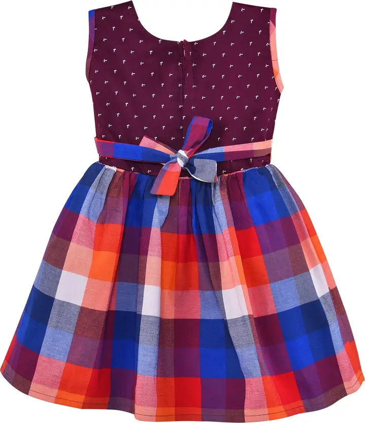 Girls Checkered Cotton Summer Casual Dress