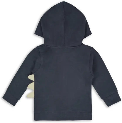 Unisex Cotton Applique Full Sleeve Hooded Sweatshirt-T304dgry