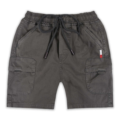 Boys Cotton Denim Cargo Shorts with Drawstring Waist shrt016