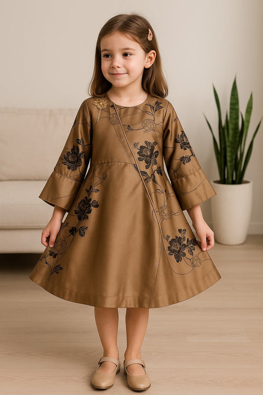 Wish Karo Baby Girls Partywear Dress Frocks For Girls (fe2788bwn) - Wish Karo