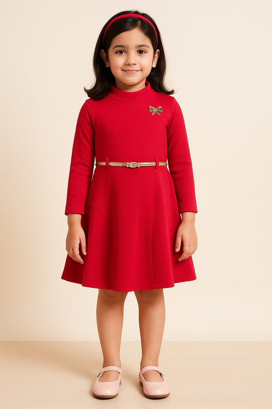 Baby Girls Midi/Knee Length Casual Dress (fe2698pnk)