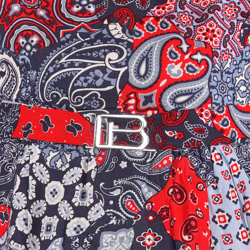 Baby Girls Casual Wear Dress Wholesale | Grey & Red Printed Summer Frock Bulk Supplier