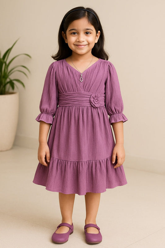 Girls Tiered Hem Casual Dress - Wish Karo