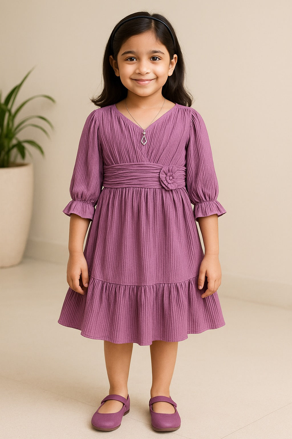 Girls Tiered Hem Casual Dress - Wish Karo