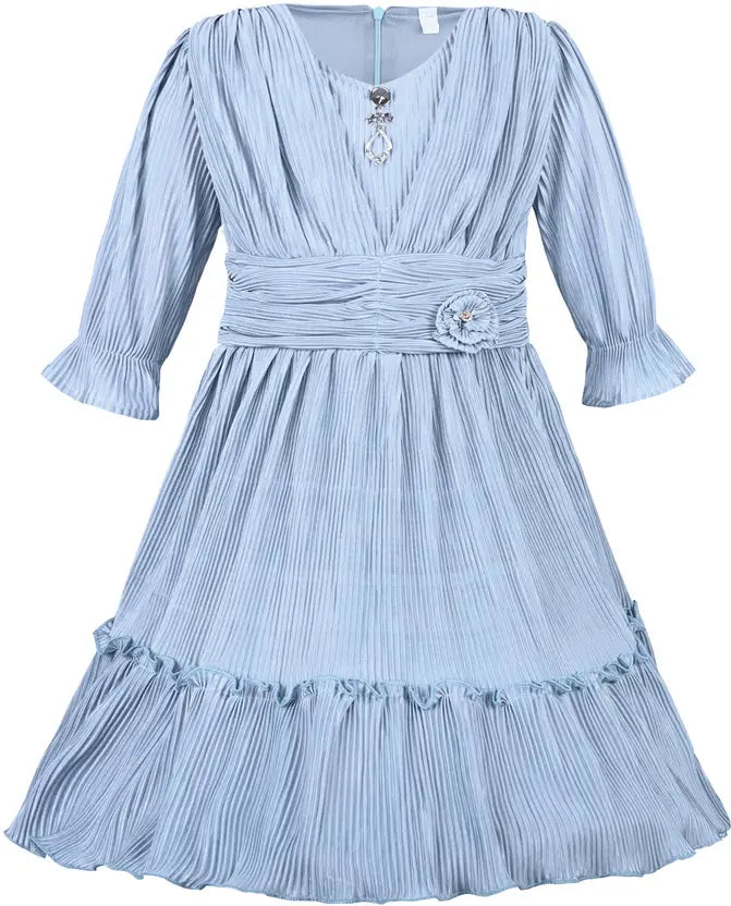 Girls Midi/Knee Length Party Dress fe3242gry