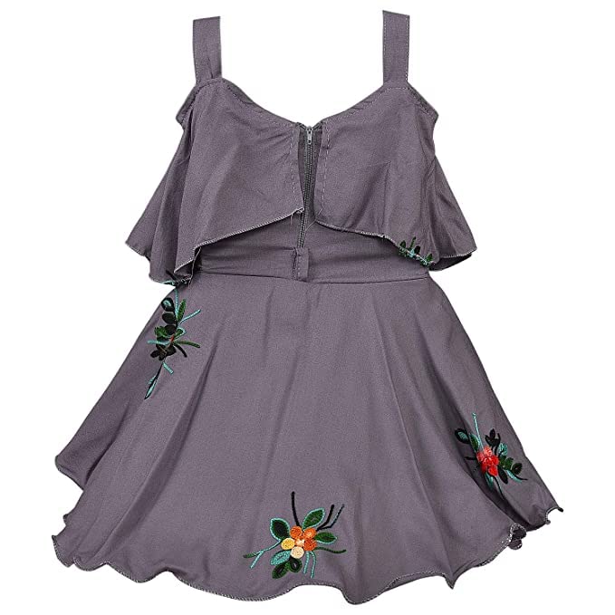 Baby Girls Grey Embroidered Overlay Dress - Wish Karo - photo 8