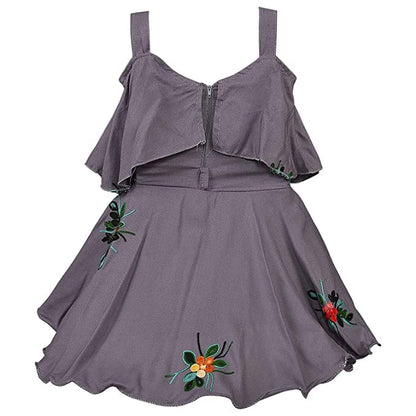 Baby Girls Grey Embroidered Overlay Dress - Wish Karo - photo 8