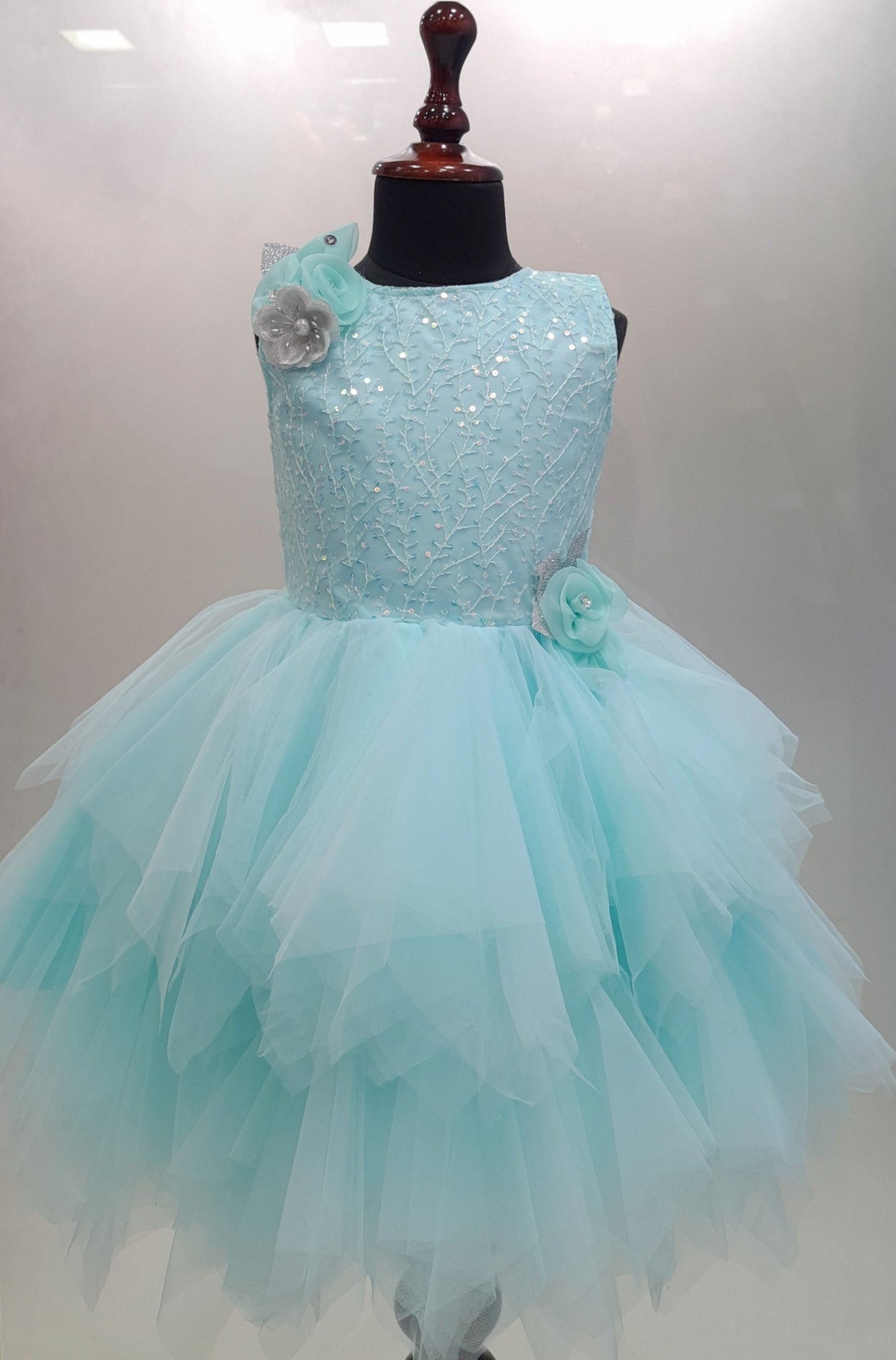 Baby Girls Cotton Frock Dress for Girls-(bxa416Lblu) -   - frocks  - baby dress