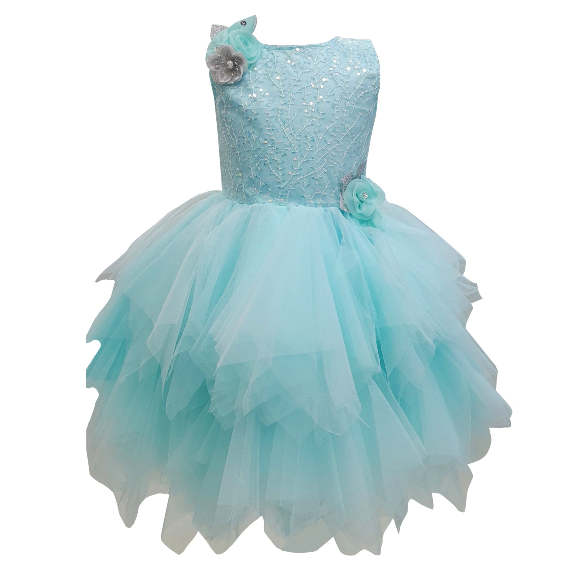 Baby Girls Cotton Frock Dress for Girls-(bxa416Lblu) -   - frocks  - baby dress
