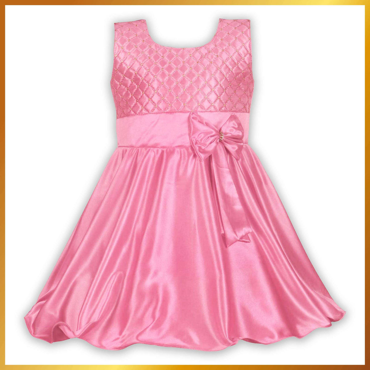 Girls A-Line Frock Dress With Tie-Up - Wish Karo - photo 3