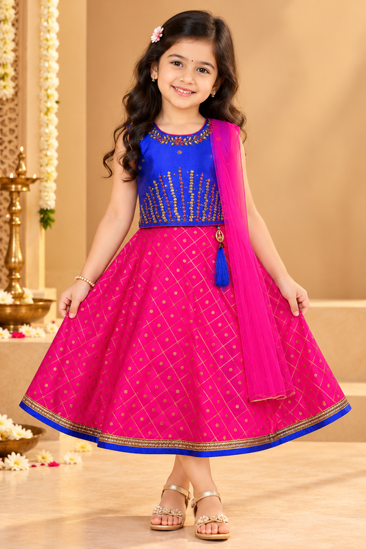 Girls Lehenga Choli Ethnic Wear Embroidered Lehenga Choli (gc201rb)