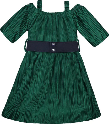 Girls Midi/Knee Length Belt Party Dress