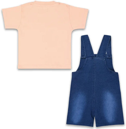 Dungaree For Baby Boys Casual Solid Cotton Blend  btp4042pch