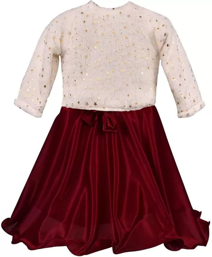 Girls Fit and Flare Bow Dress