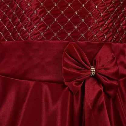 Girls Fit and Flare Bow Dress