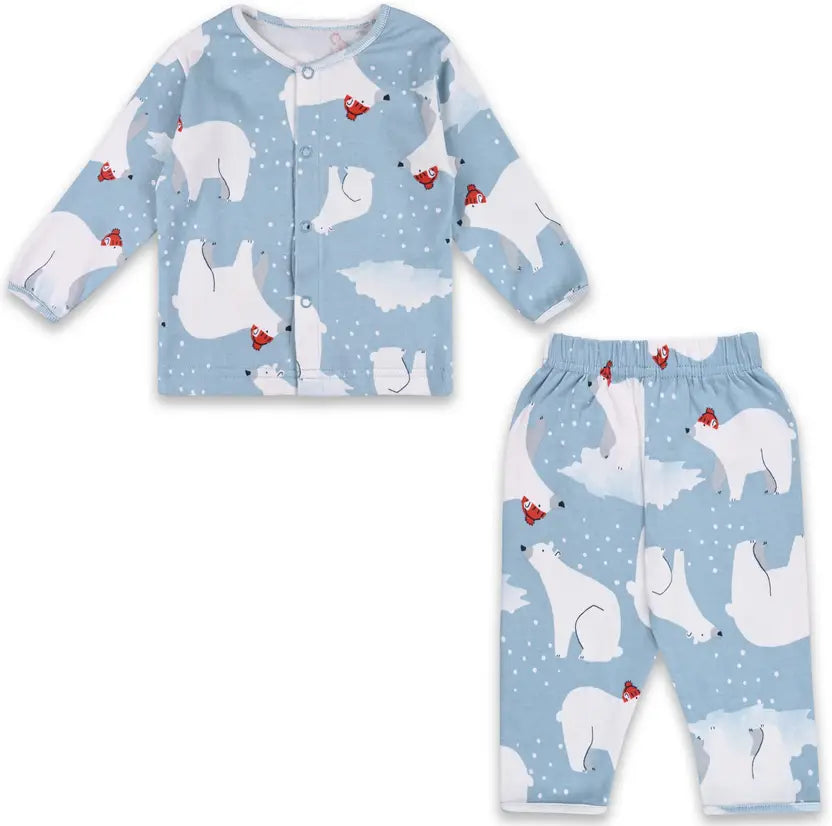 Boys Cartoon Printed Nightsuit Set ndp74blu