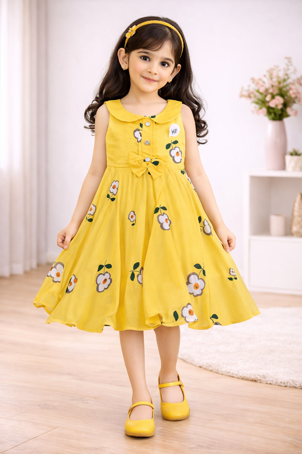Girls cotton Floral Printed Summer Dress
