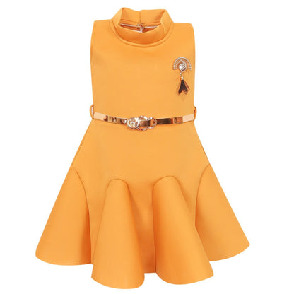 Baby Girls Party Wear Frock Dress fe2438ylw -   Dresses