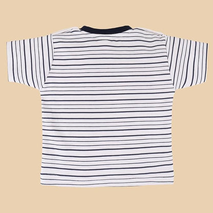 Boys Striped Printed Cotton Dungaree Set bt666