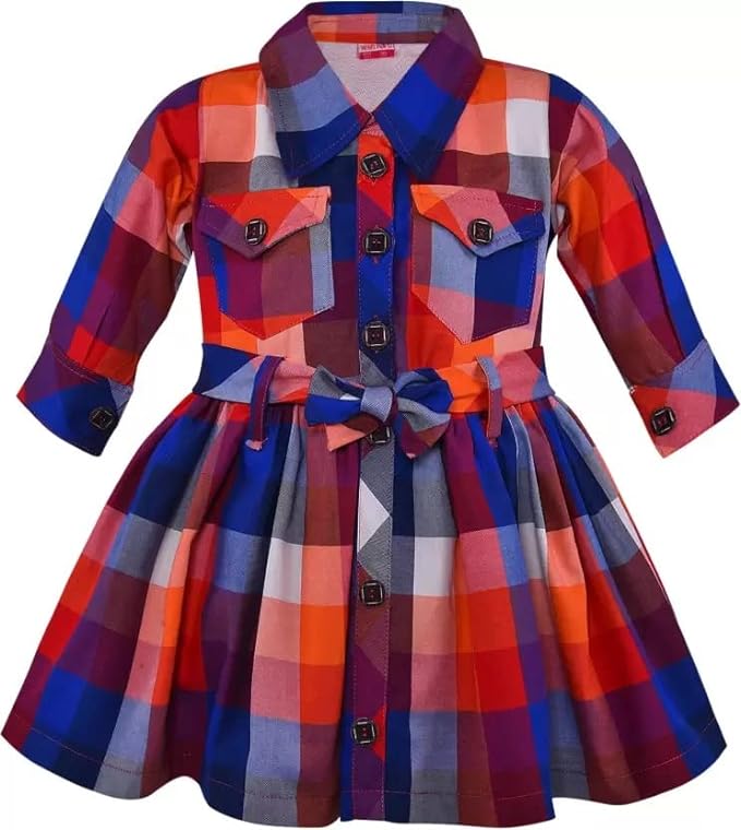 Checked Collared Casual Dress -  ctn563 - Wish Karo - photo 3