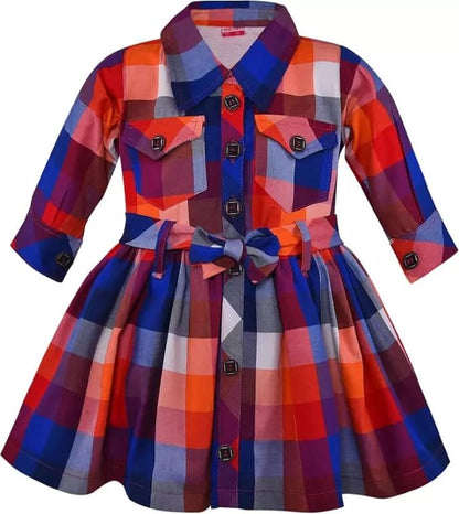 Checked Collared Casual Dress -  ctn563 - Wish Karo - photo 3