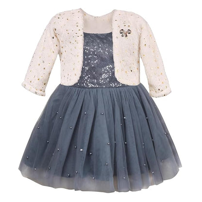 baby girls partywear frocks dress for girls fe3038gryJKTWHTF
