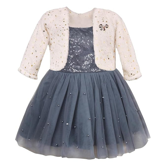 baby girls partywear frocks dress for girls fe3038gryJKTWHTF