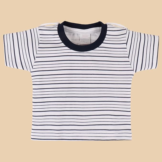 Boys Striped Printed Cotton Dungaree Set bt666