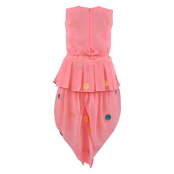 Baby Girls Top and Dhoti Pant Dress For Girls-(csl303pnk)