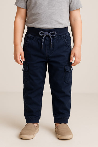 Boys Cotton Cargo Tapered Fit Trouser js142