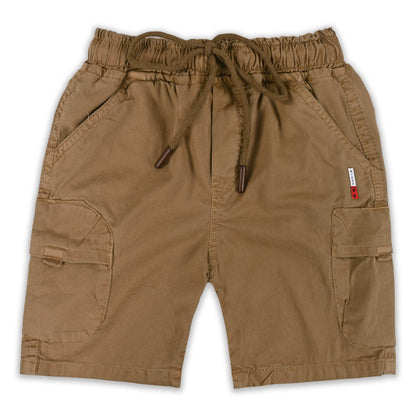 Boys Cotton Denim Cargo Shorts with Drawstring Waist shrt016
