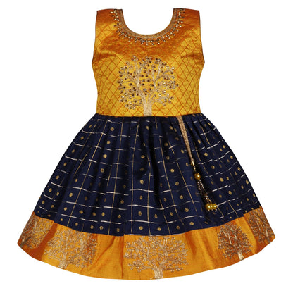 Girls Frock Dress for Kids-(fe3117nbchks)