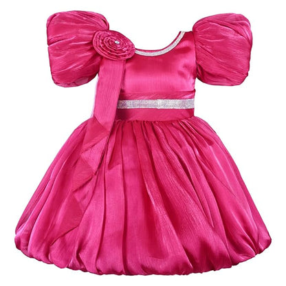 Rhinestone Floral Embellished Balloon Party Dress